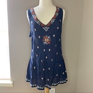Anthropologie THML Sleeveless Blouse Embroidered LN